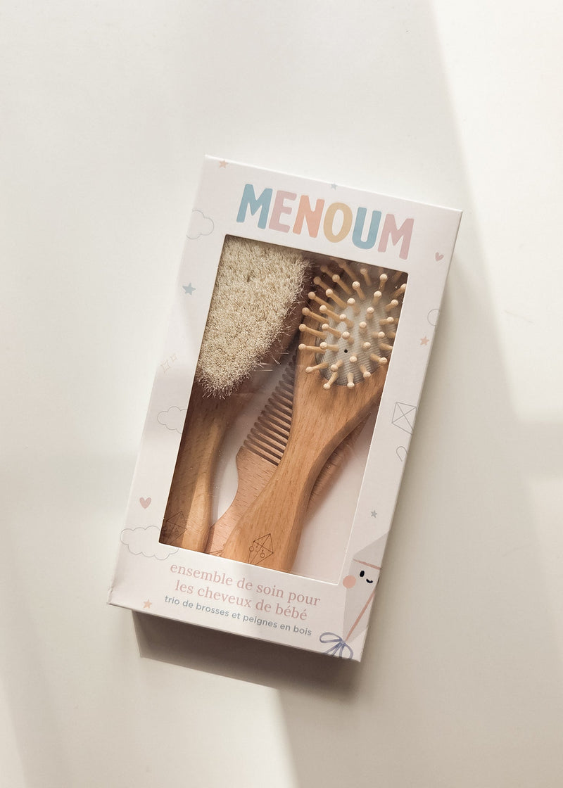 Chargez l'image dans la visionneuse de la galerie, ENSEMBLE DE BROSSES ET PEIGNE À CHEVEUX - MENOUM
